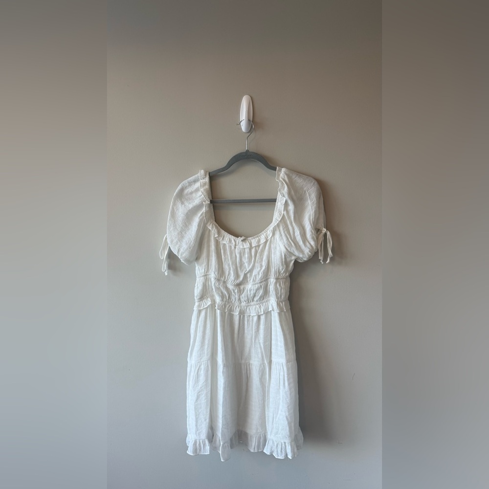 White Puff Sleeve Summer Dress